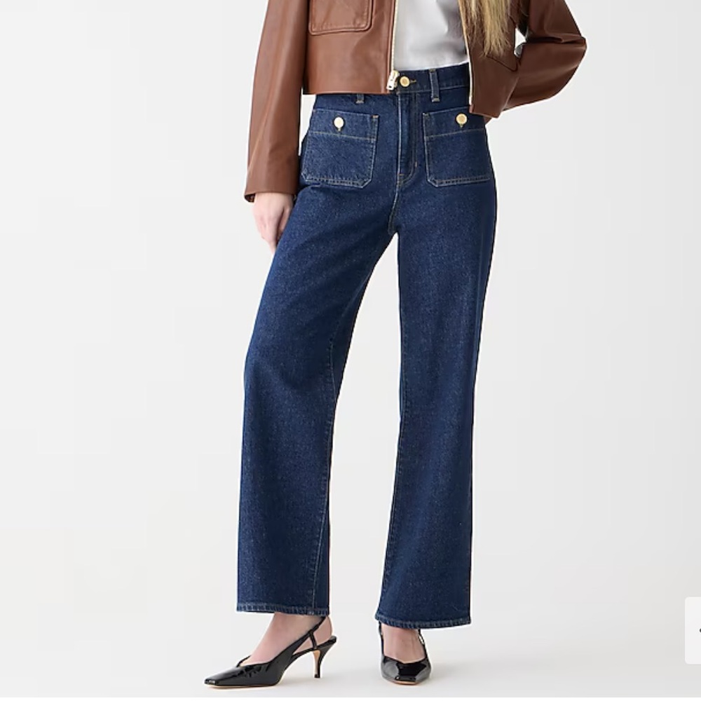J.CREW Sailor Slim Wide Leg Jean NWT Size 32 Regina Wash